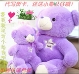 薰衣草小熊紫色泰迪熊公仔毛绒玩具布娃娃玩偶送女生生日礼物