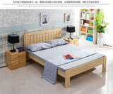 简易实木床 单人床木板双人床松木床儿童床松木家具1.2 1.5 1.8米