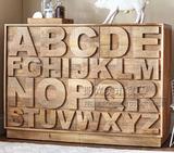 美式乡村复古26字母柜做旧实木斗柜法式门厅玄关柜橡木储物收纳柜
