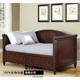 上海北欧宜家全实木沙发床现代带抽屉储物推拉沙发床坐卧两用定做