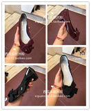意大利本土专柜代购mauro leone圆头3cm方根蝴蝶结芭蕾舞女鞋