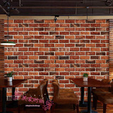 复古怀旧3d个性红砖高端咖啡馆西餐厅奶茶店背景墙纸无缝墙布壁画