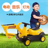 新款儿童电动挖掘机可坐可骑宝宝四轮挖土机摇摆工程车小孩挖挖机