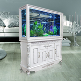新款大中型欧式家用客厅屏风玻璃金鱼缸水族箱鞋柜底过滤可定制