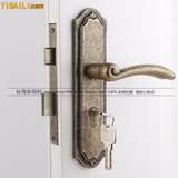 美式门锁实木门把手简约锁做旧古铜色分体室内卧室房门锁仿古锁具