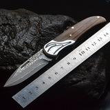 大马士革刀手工刀EDC随身折叠刀高硬度小刀户外防身口袋刀子刀具