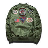 美国MA1空军服飞行 员夹克女刺绣大码棒球服复古冲锋夹棉衣外套潮