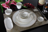 厂家直销盘碗碟套装陶瓷餐具欧式韩式高档酒店会所专用--金凤花