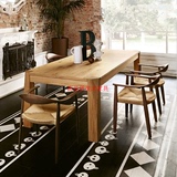 北欧个性创意家具 实木餐桌 设计师办公桌简约书桌工作桌洽谈桌