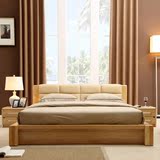 精工木艺 全实木双人床简约软包皮床1.5—1。8米可私人定制现代床