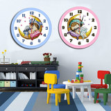 最新款品居精准印花十字绣钟表天使宝宝儿童卧室房间客厅挂钟套件