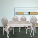 欧式餐桌椅组合 实木餐桌 酒店高档餐桌 家庭餐桌 白色家具