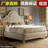 特价布艺床美式乡村麻布床双人床1.8米1.5米婚床法式欧式风格软床