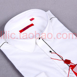 威可多专柜正品 14秋款白色纯棉男士长袖衬衫 红标修身版型