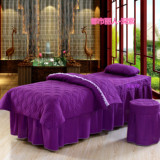 特价美容床罩四件套定做/粉色/深紫色 美容院床品按摩床罩通用