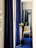 幅宽2.8米高档意大利丝绒布料飘窗帘别墅酒店纯色客厅卧室定做制