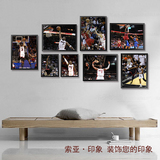 韦德装饰画NBA球星海报篮球照片墙 酒吧卧室书房体育类有框画壁画