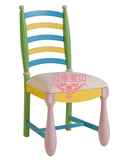 YZ008韩式田园儿童家具定制做彩色梳妆椅实木软包椅公主椅书桌椅