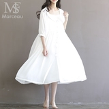 韩国代购2016春秋孕妇装 新款中长款雪纺长裙 仙女文艺孕妇连衣裙