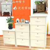 韩式多功能简约床头柜玫瑰把手现代卧室边柜抽屉式实木储物收纳柜