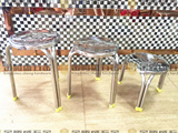 不锈钢凳金属圆凳子餐凳家用客厅坐凳子加固三脚圆凳子