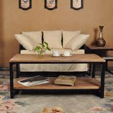 美式loft铁艺茶桌复古做旧茶几边桌创意简约方形实木桌子组合家具