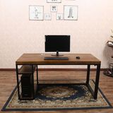 铁艺实木电脑桌 卧室家用电脑桌办公桌 现代简约创意复古实木书桌