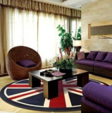 英伦米字旗美国个性潮牌圆形地毯电脑椅衣帽间复古时尚客厅茶几