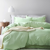 纯色简约全棉四件套夏季素色纯棉床上用品小清新床单式1.8m床双人