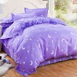 韩式家纺1.5/1.8/2.0m床上用品四件套 床品床单被套三4件套星月紫