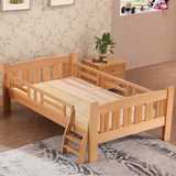 百纯家具 小孩床榉木单人床 1米儿童床带护栏男孩女孩实木床小床