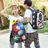 韩版双肩包女帆布潮男时尚个性中学生书包大容量电脑旅行情侣背包