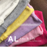 儿童宝宝小孩白色灰色紫色玫红粉色黄色纯棉女童薄毛衣开衫空调衫