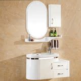 新款洗脸盆柜组合PVC欧式浴室柜洗脸盆池小户型卫生间不锈钢吊柜