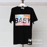 bigbang权志龙GD湖南跨年演唱会同款baby字母短袖彩色纯棉男女T恤