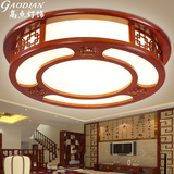 新中式客厅圆形吸顶灯福字卧室餐厅实木灯中国风古典LED镂空灯具