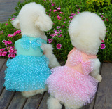 包邮宠物狗狗玩具泰迪比熊幼犬奶狗贵宾春夏装衣服珍珠蝴蝶裙子