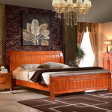 实木床1.8米1.5米双人床橡木床现代简约婚床单人床1.2米高箱储物