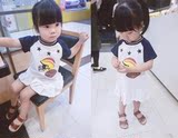 senbaby童装韩国16夏季新款女宝宝婴幼儿童女童连衣裙A字裙百褶裙