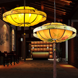 新中式吊灯布艺绘画灯笼简约客厅灯仿古卧室灯餐厅茶楼展厅圆形灯