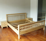 老榆木免漆双人床现代中式实木床1.8米床北京环保家具全实木定制