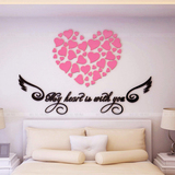 浪漫爱心3d立体墙贴亚克力贴画客厅卧室餐厅床头玄关创意装饰背景