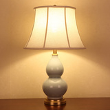 美式陶瓷全铜卧室床头灯客厅中式现代简约婚房温馨宜家葫芦 台灯