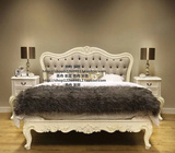 欧式乡村家具套装美式新古典布艺床1.5/1.8米双人床 仿古床