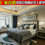 新中式大床双人床2米2.2米主卧全实木床成人酒店水曲柳床家具定制