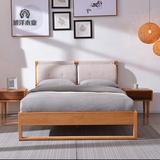 实木床 北欧现代简约软包布艺靠背床单人床双人床1.8卧室家具宜家