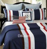 DiKayes/迪卡伊美式蓝色样板房间男孩房床品多件套儿童房床上用品