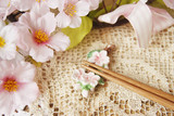 日本制 zakka 和风樱花花枝 筷架