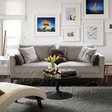 北欧沙发设计师样板房客厅实木沙发 棉麻单人三人 双人布艺沙发
