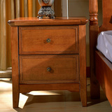 美式实木床头柜美式家具美式乡村实木床边柜实木抽屉边几N4VZI